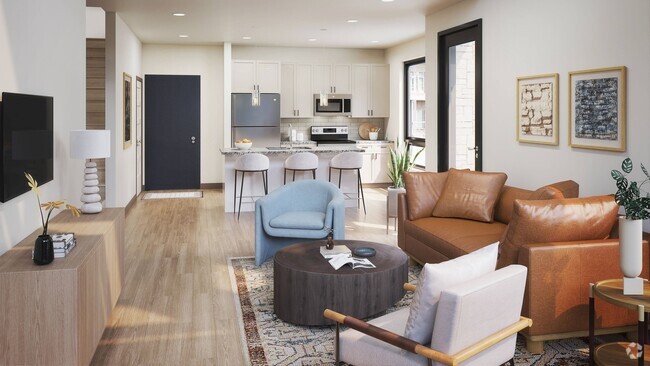 Our Mahogany two bedroom town home in the light finish style. (This is a simulated image) - 2twenty2 Rental