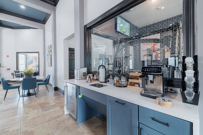 Coffee bar inside our clubhouse