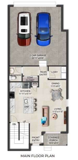 main level layout - 710 Crossbill Dr