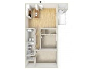 Two bedroom floor plan