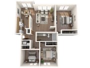 3x2 floor plan Lancaster Terrace Apartments