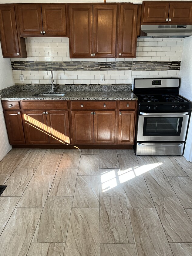 Granite Countertops, Stainless Steel Stove and Range Hood - 52 Germain Ave (Quincy, MA)