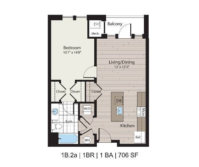 1B.2a 1BD/1BA 706 SF