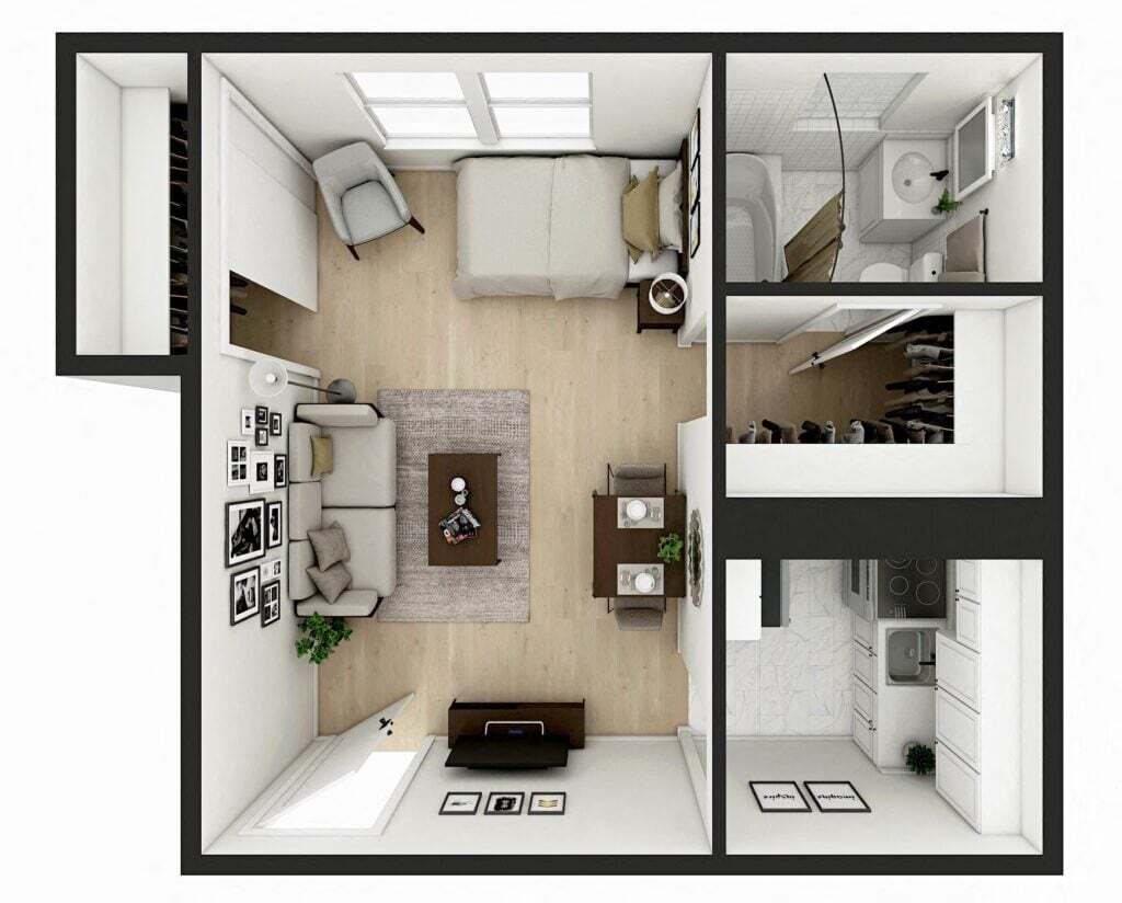 Floor Plan - Studio - Upgraded