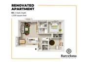 2 bed 2 bath renovated unit