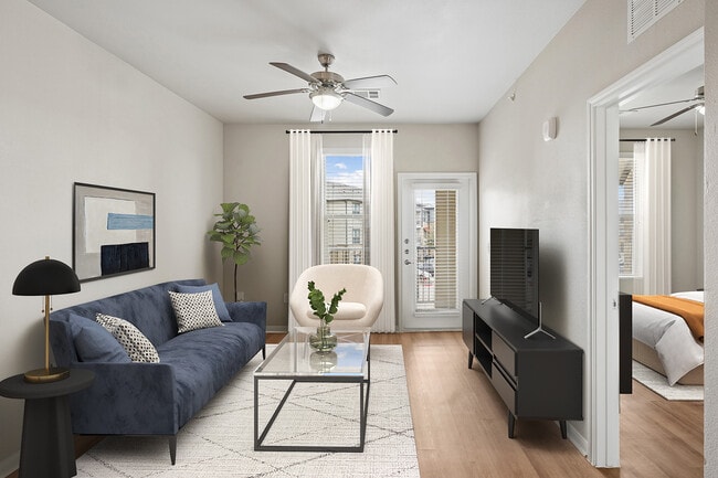 Living room with hard surface flooring