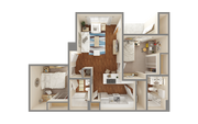University Trails College Station 2x2 Floor Plan
