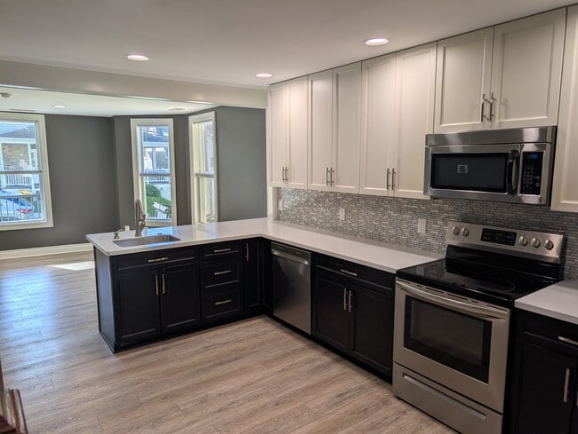 Kitchen into living room