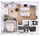 QT Tillmore-1B 614 - 3D Floorplan