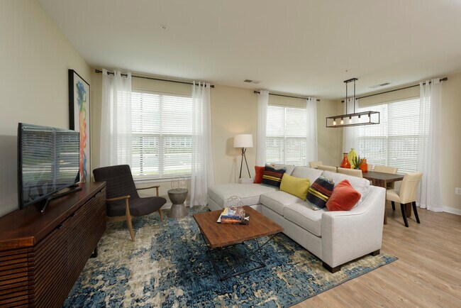 Dos habitaciones, sala de estar y comedor con pisos de superficie dura - Avalon Laurel