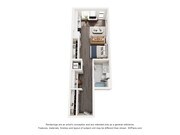 Explore the sleek layout of this modern studio apartment.