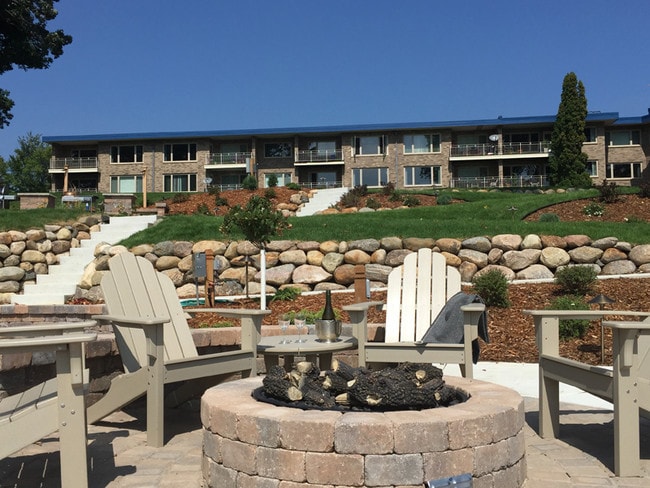 Relax by the lakeside outdoor firepit