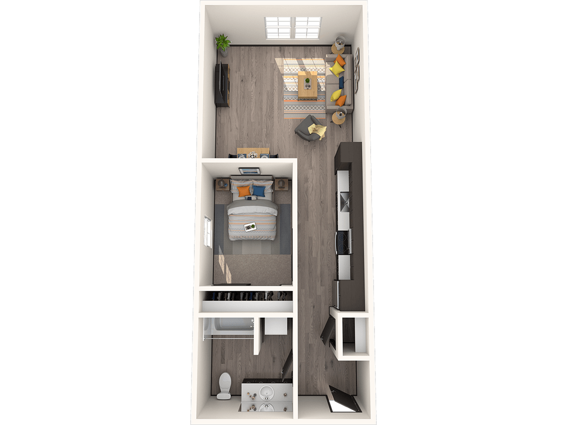 Floor Plan - Open One Bedroom