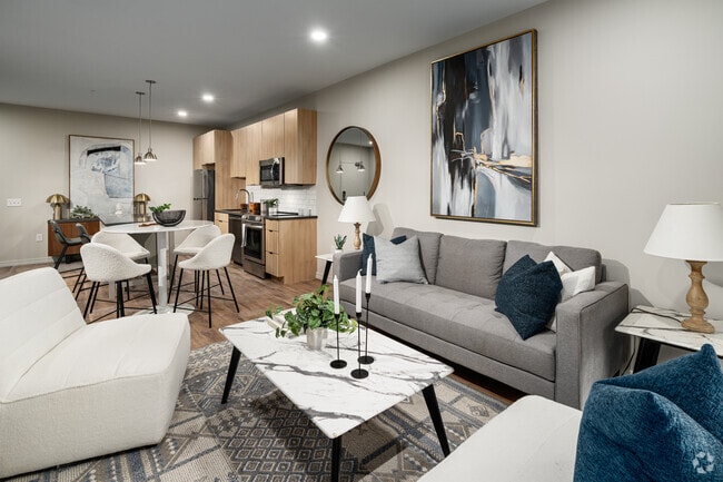 1BR, 1BA - 818SF - Living Room - The Keystone Apartments