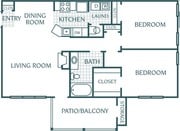 2BR/1BA