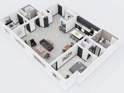 City Scape 2B10 is a spacious open concept two bedroom floor plan that features modern finishes and an in-unit washer and dryer.