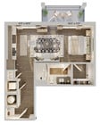 S1.1 | Estudio | 607 pies cuadrados
