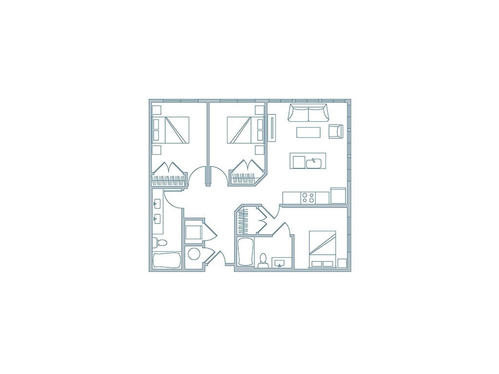 Floor Plan - 3BR-B