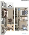 Explore this contemporary apartment layout designed for style and convenience.