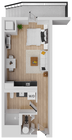 Zeal 1 - 414 square foot studio apartment
