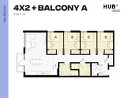 4x2 + Balcony A