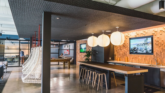 Game room with billiards table