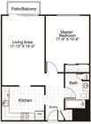 1 Bed / 1 Bath with balcony