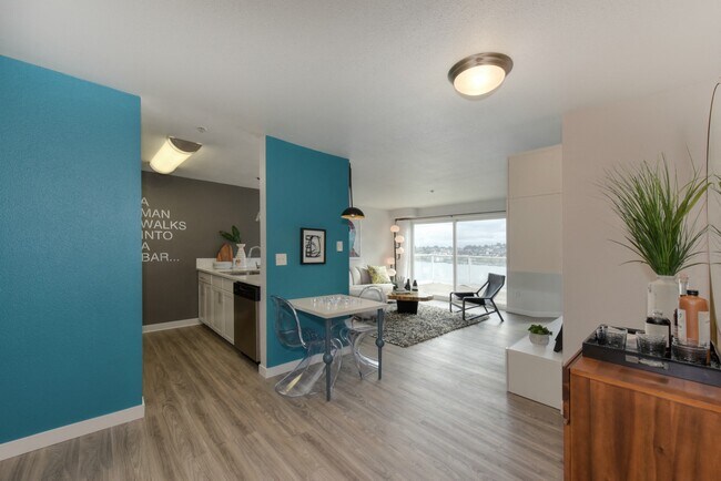 Kitchen and View of Living Room