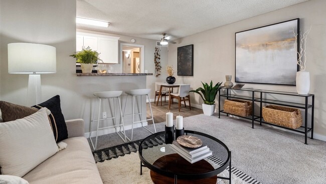 Relish in the renewed vibes of our premium renovation package living rooms, featuring plush carpeting for ultimate comfort.