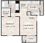 1x1 floor plan
