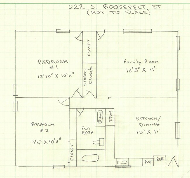 Floor Layout - 222 S Roosevelt St Unit 222 Main House