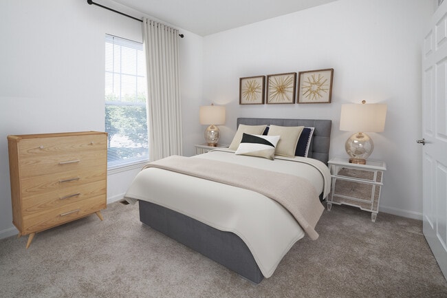 Bedroom with carpeted flooring