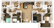 3D Floorplan - Unit D7