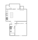 One Bedroom, One Bath Floorplan