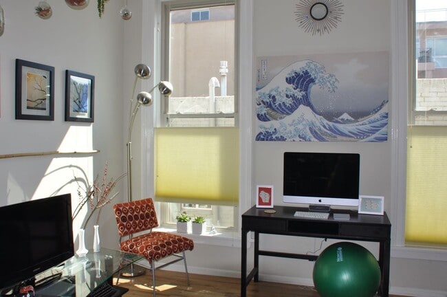 Great room. 10 ft ceiling, 8 ft windows. - 1203 Washington Ave Apartment Unit 206