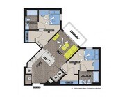 Experimente el confort moderno con este plano de planta cuidadosamente diseñado que ofrece amplios espacios habitables.
