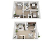 3 Bedroom Deluxe 1 Bath Townhome