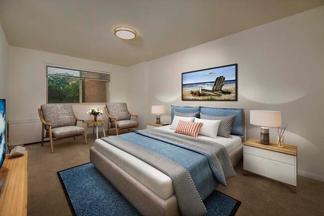 Comfortable private bedroom at Iverson Towers & Anton House Apartments