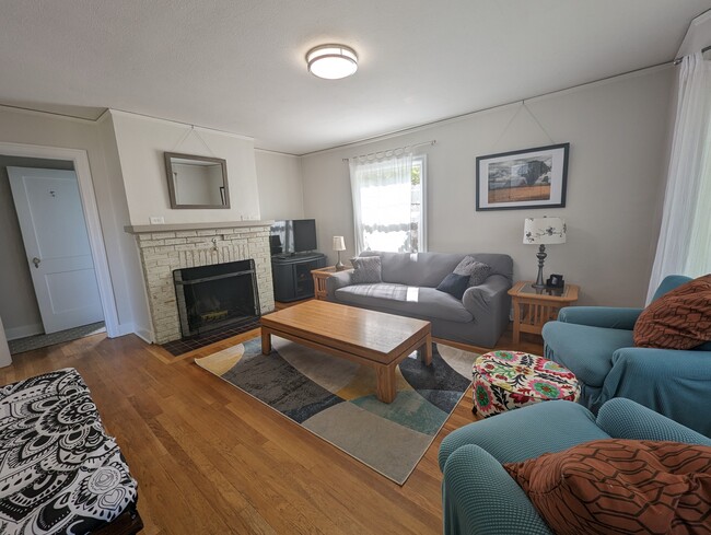Living room with bay window