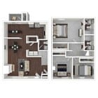 3x2.5 Townhome 1340 sqft