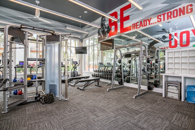 Gimnasio con equipos de entrenamiento cardiovascular y de musculación