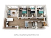 3x2 Bedroom Floor Plan - Stateside