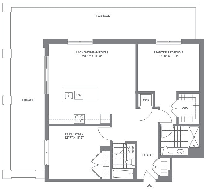 Floor Plan - 2 Bed/2 Bath