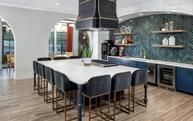 Host a dinner in the demonstration kitchen when a crowd is coming over.