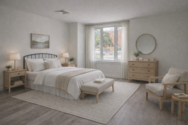 Spacious bedroom in affordable Worcester Massachusetts apartment