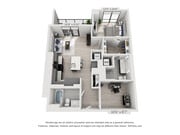 Two Bedroom Two Bath Penthouse (922 SF)