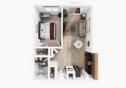 One Bedroom A Floor Plan. 1 Bedroom/1 Bath.