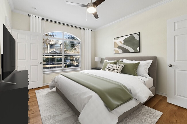 Renovated Package I bedroom with hard surface flooring