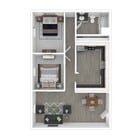 Staged 2 Bedroom 1 Bathroom