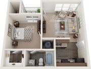 A1AR3 floor plan The Stockwell Apartments